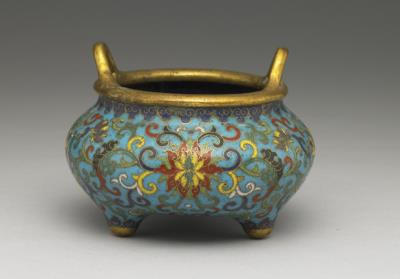 图片[2]-Copper incense burner with cloisonne enamel decor, Qing dynasty, Qianlong reign (1736-1795)-China Archive